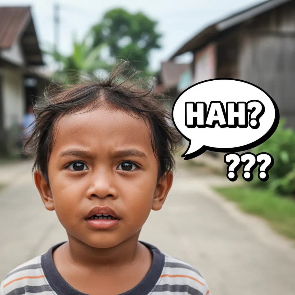 Sering berkata, "Hah?"